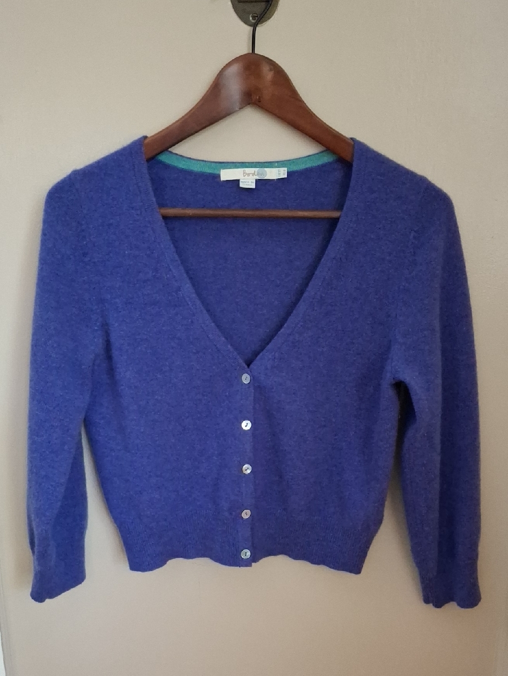 Boden V-Neck Violet Cashmere Cardigan_1